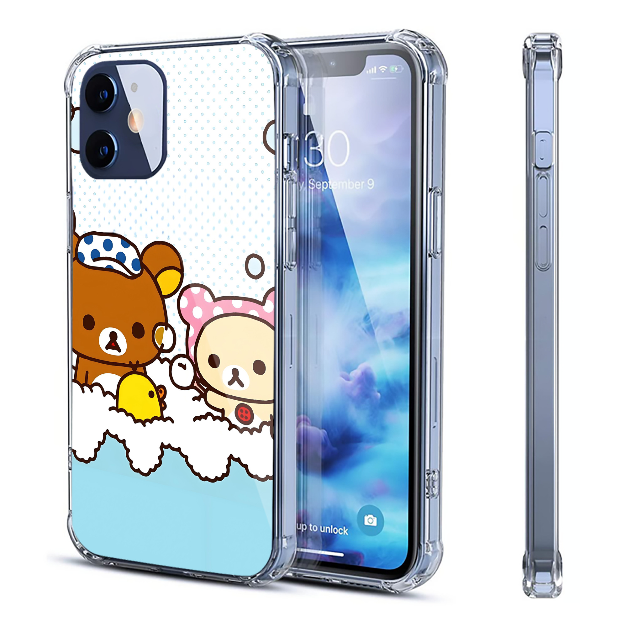（画像用） リラックマ リラックマ キイロイトリ Rilakkuma Korilakkuma Kiiroitori 【iPhone 12シリーズ対応】透明スマホケース（クリアソフトケース）